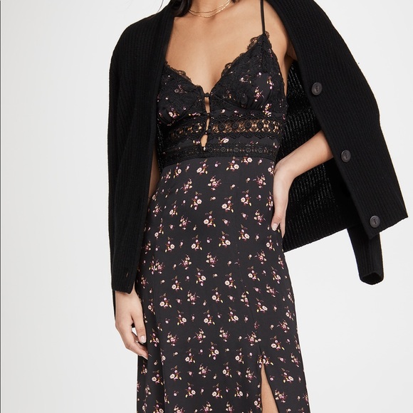 Free People Intimately Out and About Satin Floral Maxi Slip Dress - Picture 4 of 13